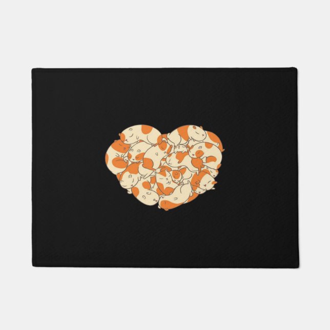Guinea Pig Heart Love | Cute Baby Guinea Pig Doormat (Front)
