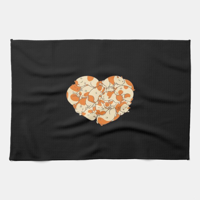 Guinea Pig Heart Love | Cute Baby Guinea Pig Kitchen Towel (Horizontal)
