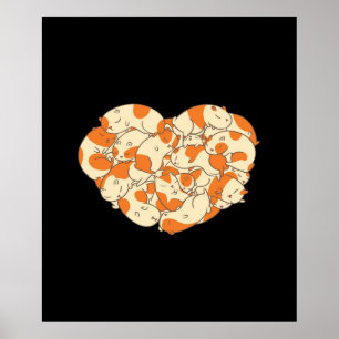 Guinea Pig Heart Love   Cute Baby Guinea Pig Poster