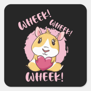 Guinea Pig Heart Square Sticker