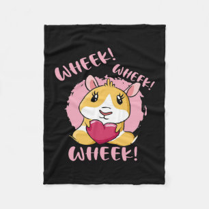 Guinea Pig Heart Wheek Cute Baby Pet Lover Fleece Blanket