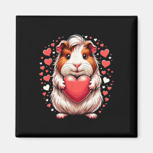Guinea Pig Holding Heart Valentine's Day Cute Vale Magnet