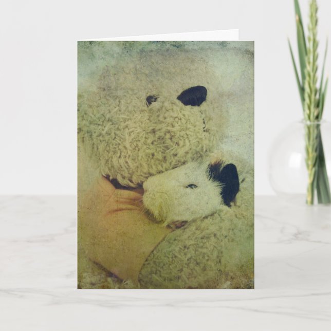 Guinea Pig Hug Birthday Card (Front)