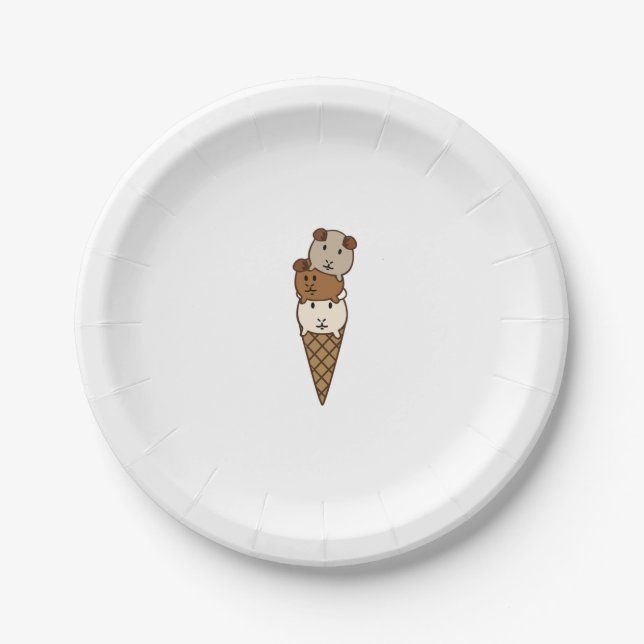Guinea Pig Ice Cream Paper Plate (Front)
