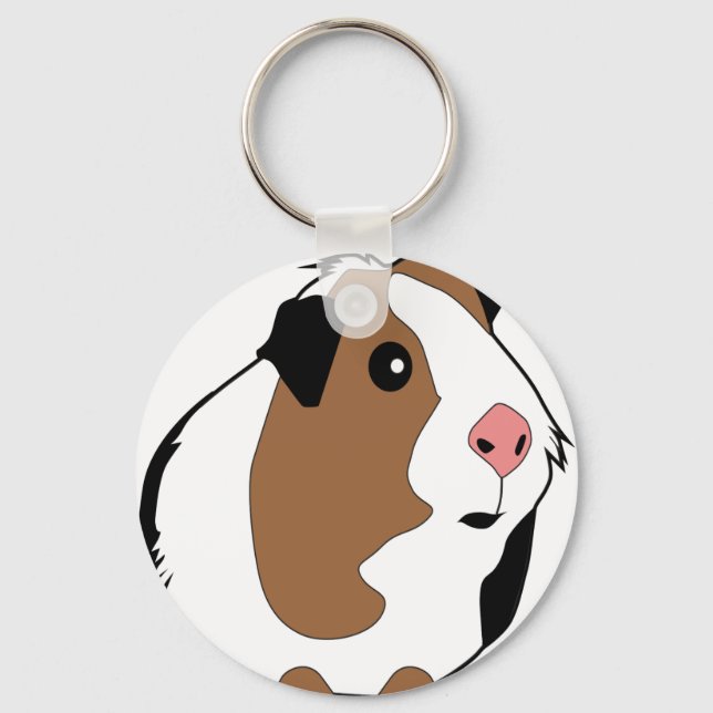Guinea Pig Illustration Keychain (Front)