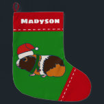 Guinea Pig in Santa Hat Personalized Large Christmas Stocking<br><div class="desc">This cute guinea pig is all ready for Christmas with his Santa hat and festive scarf. This stocking is ready to be personalized with a name at the top in bold white lettering.</div>
