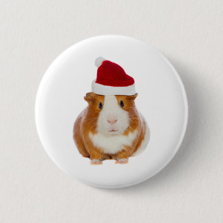 Guinea Pig in Santa's hat 2 Inch Round Button