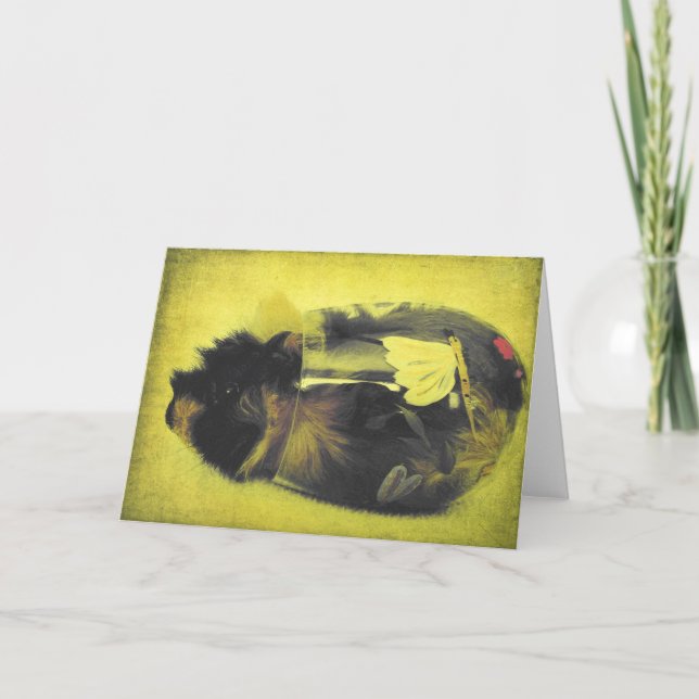 Guinea Pig in Wine Glass Card (Front)