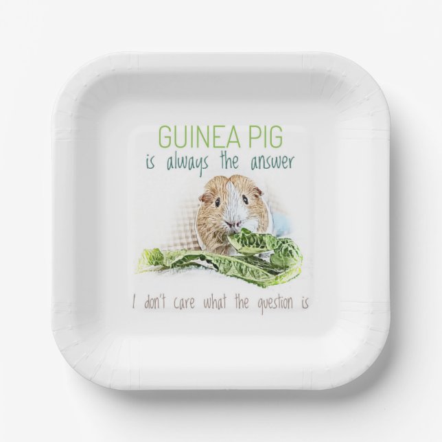 Guinea Pig is Always the Answer Paper Plates (Front)