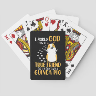 Guinea Pig Is True Friend Playing Cards