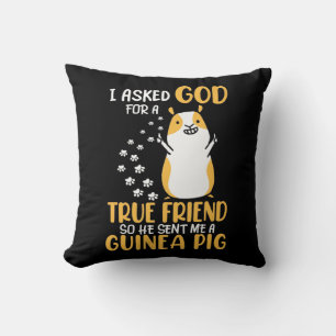 Guinea Pig Is True Friend Throw Pillow