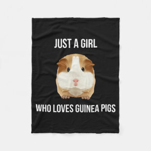 Guinea Pig Just A Girl Loves Wheek Fleece Blanket