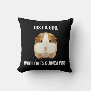 Guinea Pig Just A Girl Loves Wheek Throw Pillow
