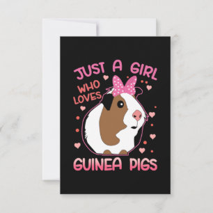 Guinea Pig Just a Girl Who Loves Guinea Pigs Thank You Card