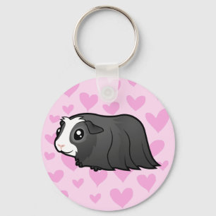 Guinea Pig Love (long hair) Keychain