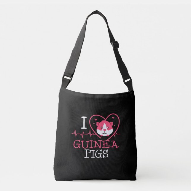 Guinea Pig Love Rodent | Heartbeat Guinea Pig Crossbody Bag (Front)