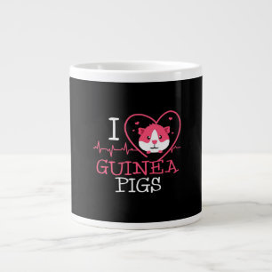 Guinea Pig Love Rodent   Heartbeat Guinea Pig Large Coffee Mug