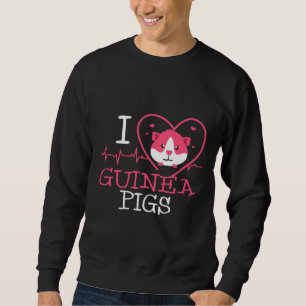 Guinea Pig Love Rodent   Heartbeat Guinea Pig Sweatshirt