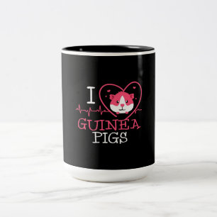 Guinea Pig Love Rodent   Heartbeat Guinea Pig Two-Tone Coffee Mug