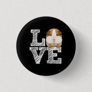 Guinea Pig Love Rodent Wheek 1 Inch Round Button