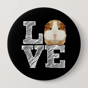 Guinea Pig Love Rodent Wheek 4 Inch Round Button