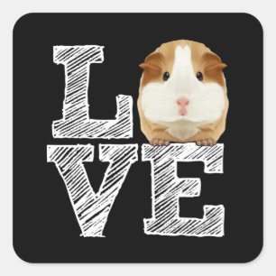 Guinea Pig Love Rodent Wheek Square Sticker
