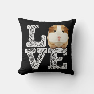 Guinea Pig Love Rodent Wheek Throw Pillow