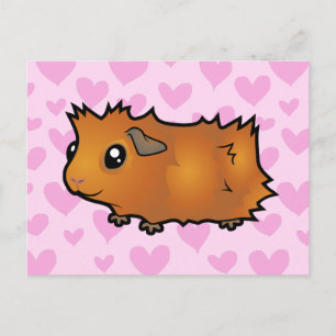Guinea Pig Love (scruffy) Postcard