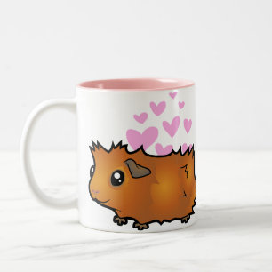 Guinea Pig Love (scruffy) Two-Tone Coffee Mug