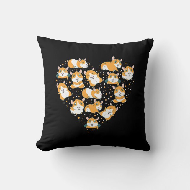 Guinea Pig Love Throw Pillow (Front)