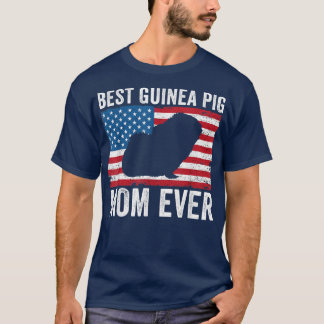 Guinea Pig Mom American Flag Funny Guinea Pig Love T-Shirt