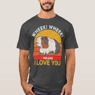 Guinea Pig Mom Dad Guinea Pig Lover Wheek Retro  T-Shirt