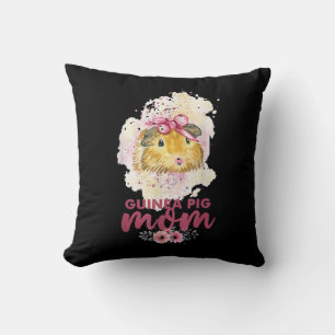 Guinea Pig Mom Floral Mors Day And Christmas Gift Throw Pillow