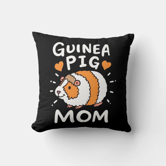 Guinea Pig Mother Throw Pillow (Front)