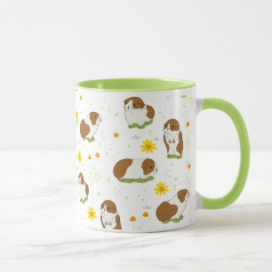 guinea pig pattern with flowers mug
