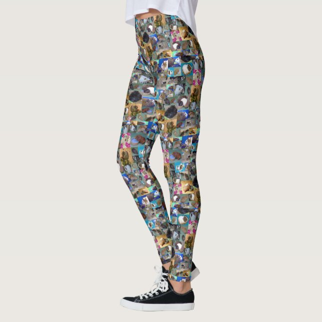 Guinea Pig Photo Collage,  Leggings (Left)