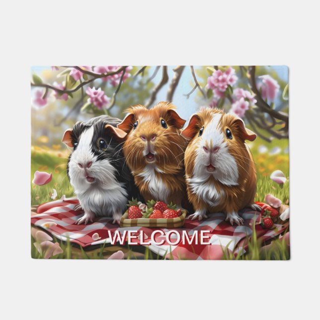 Guinea Pig Picnic Doormat (Front)