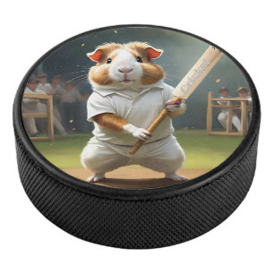 Guinea Pig Playing Cricket,  Hockey Puck