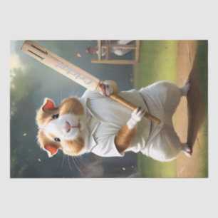 Guinea Pig Playing Cricket, Tissue Paper