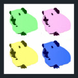 Guinea pig pop art effect poster<br><div class="desc">Four of Hector the guinea pig,  all in different colors!</div>