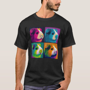 Guinea Pig Pop Illustration Colorful Animal Women  T-Shirt