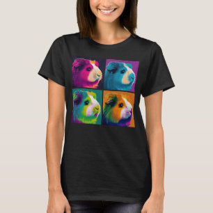 Guinea Pig Pop Illustration Colourful Animal Women T-Shirt
