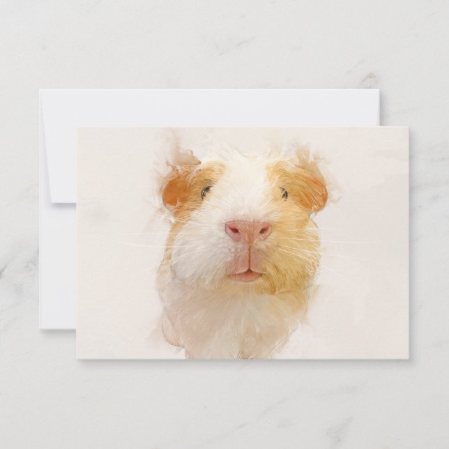 Guinea Pig Portrait 001  Thank You Card (Front)