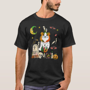 Guinea Pig Pumpkin Face As Boo Ghost Halloween Cos T-Shirt