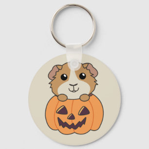 Guinea Pig Pumpkin Sweet Animals Happy Halloween K Keychain
