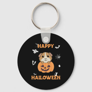 Guinea Pig Pumpkin Sweet Animals Happy Halloween Keychain