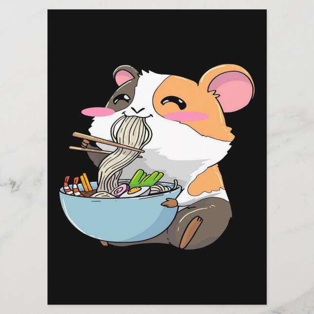 Guinea Pig Ramen Noodles Food Pet Lover Gift Menu (Front)
