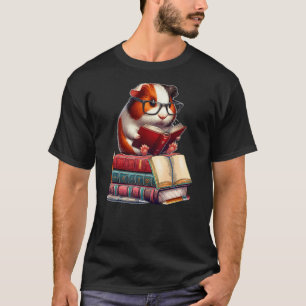 Guinea Pig Reading Books Matching Bookworm Readers T-Shirt