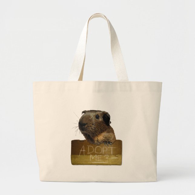 Guinea Pig Rescue Adoption Large Tote Bag (Front)