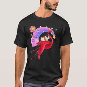 Guinea Pig Ridding Flamingo Cute Heart Rainbow Zoo T-Shirt
